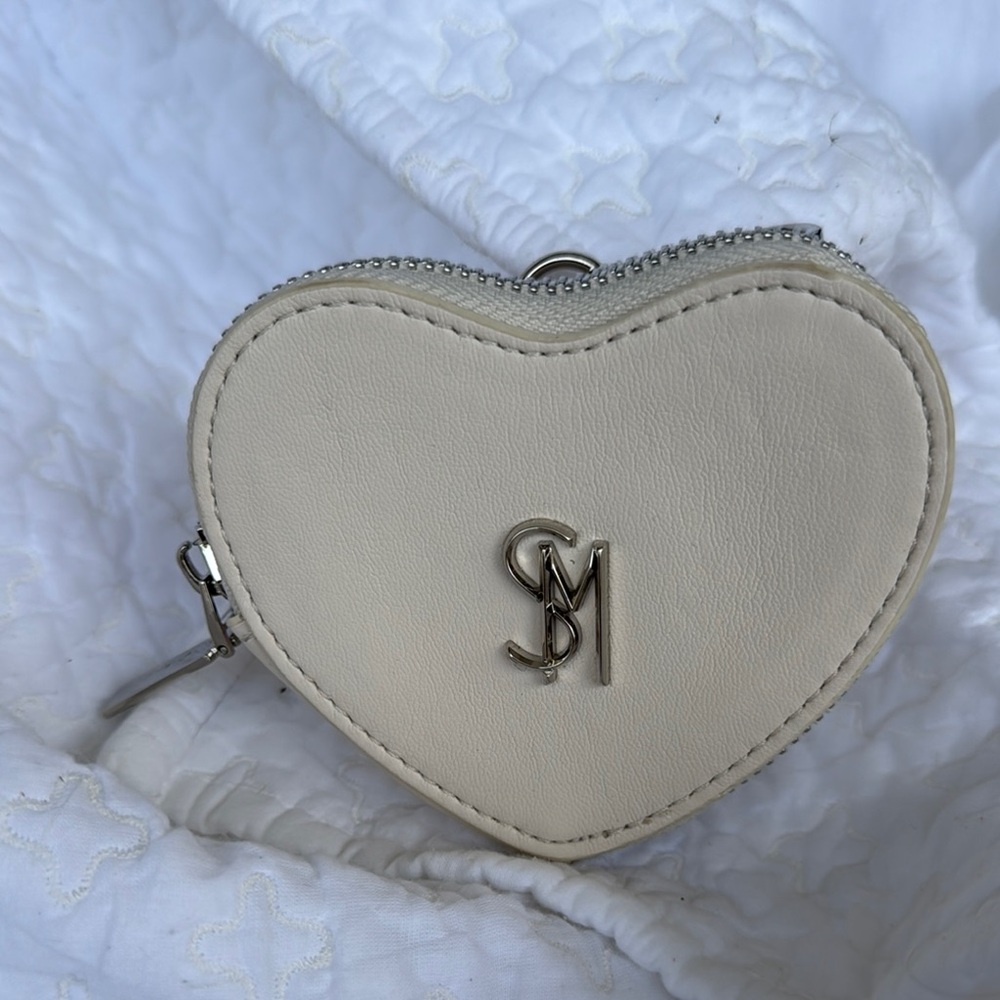 Steve Madden Cream Mini Bag Heart Design